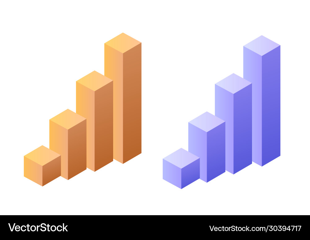 Statistics graph chat isometric object Statistics graph chat isometric object vector image