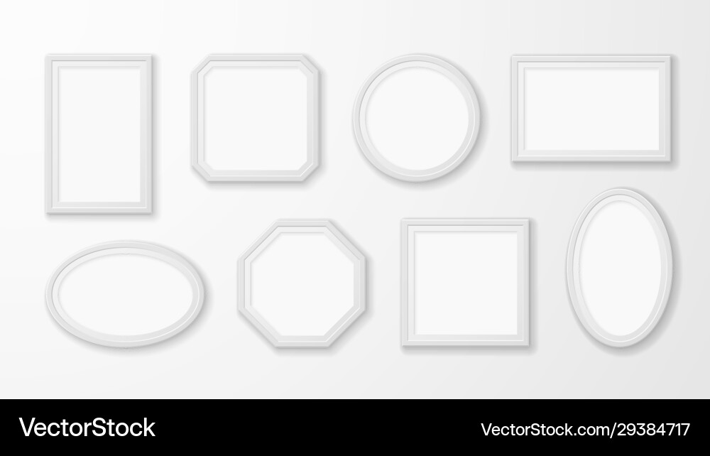 White picture frames realistic empty image White picture frames realistic empty image vector image