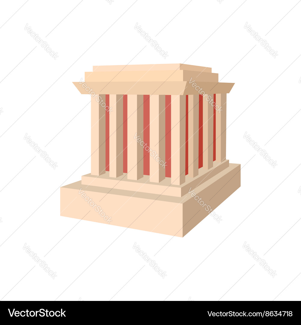 Building with columns icon cartoon style Vector Image