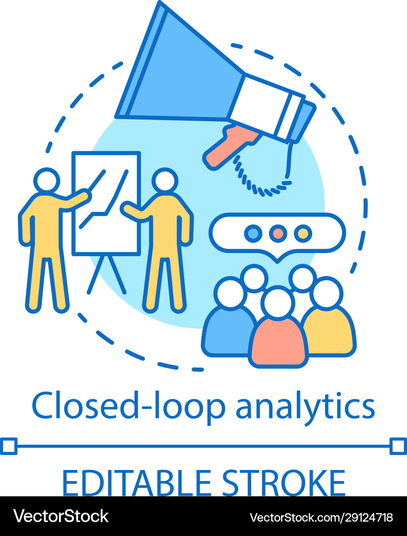 Closed-loop analytics concept icon Closed-loop analytics concept icon vector image