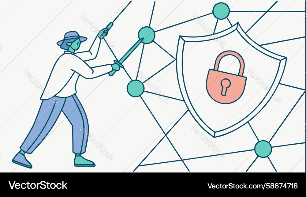 Collaborative digital security and secure Vector Image