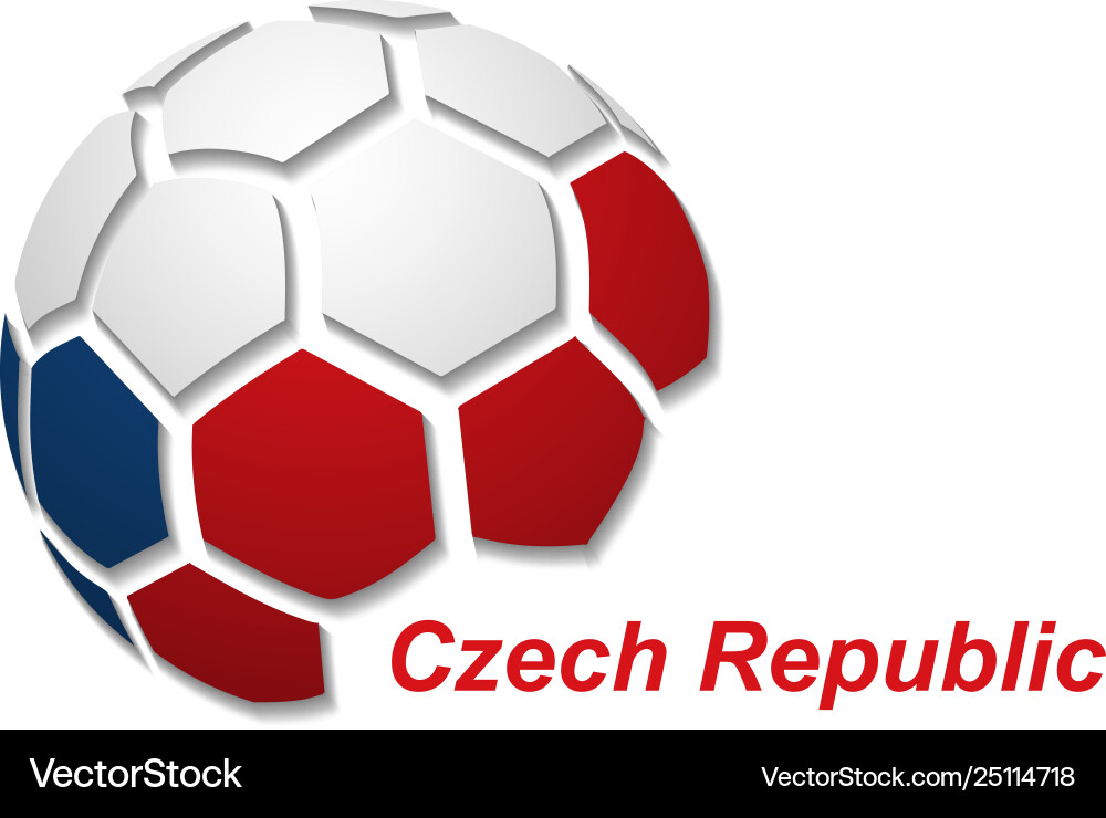 Czech Republic Soccer Flag Ball Vector Image