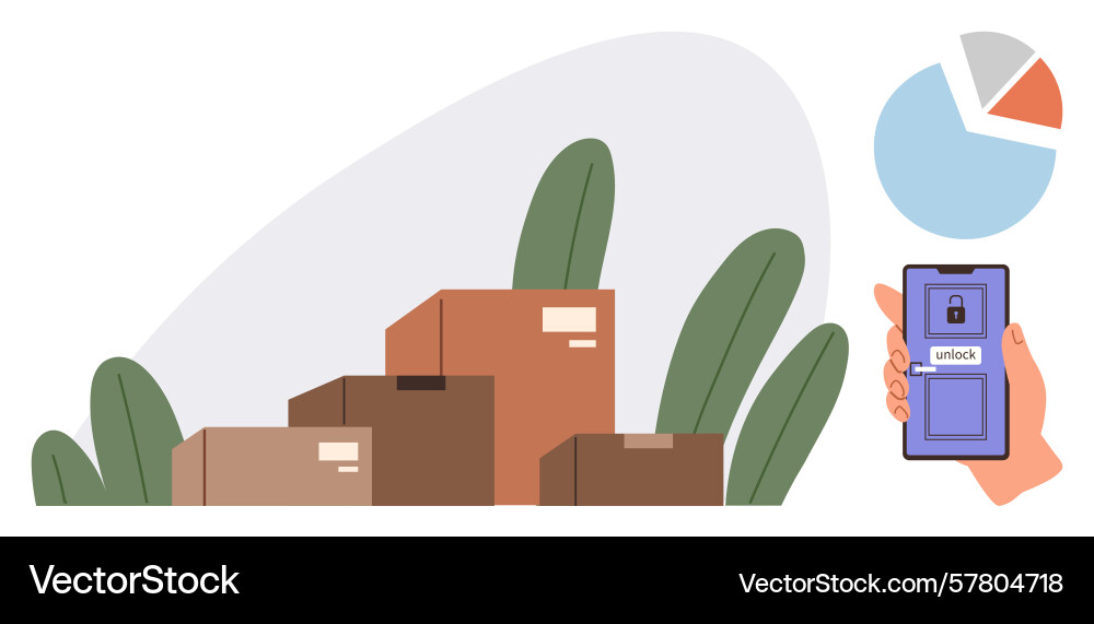 Digital delivery and secure package management Digital delivery and secure package management vector image