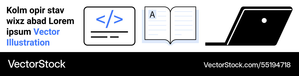 Digital learning tools with code representation Vector Image