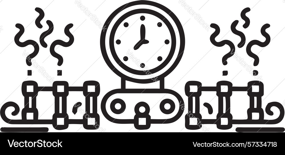 Dynamic abstract time flow and clock symbol vector image