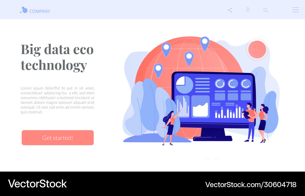 Environment data analytics concept landing page Environment data analytics concept landing page vector image