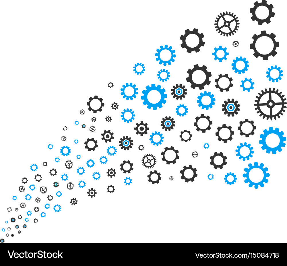 Gears and cogs source stream Vector Image