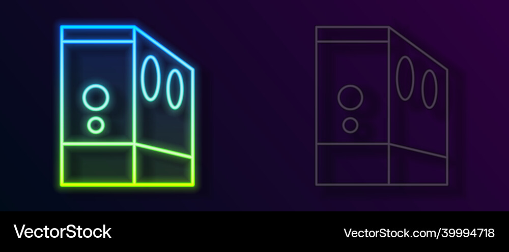 Glowing neon line case of computer icon isolated Vector Image