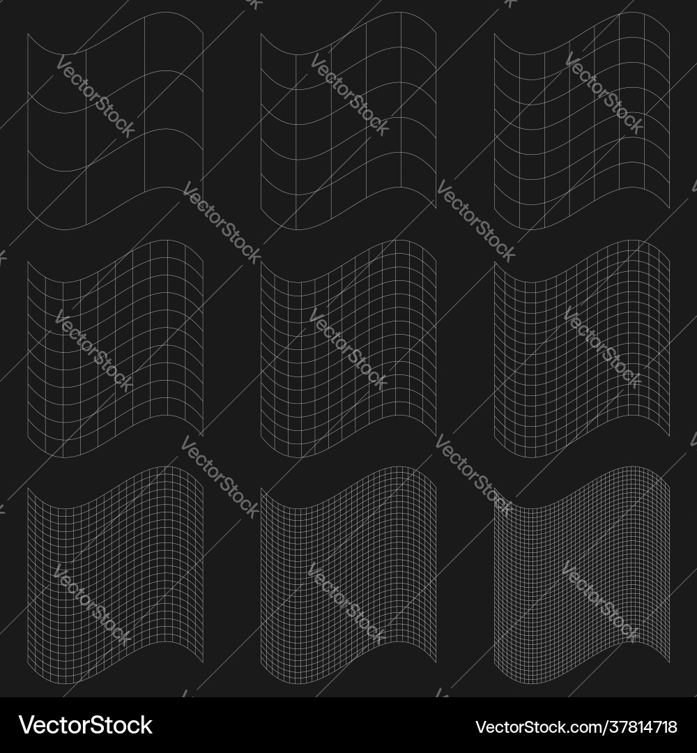 Grid mesh lattice grating with distort deform Vector Image
