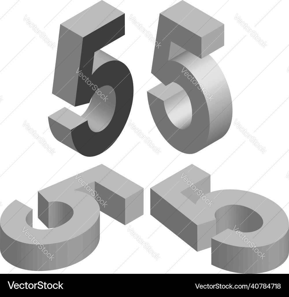 Isometric number 5 template for creating logos Isometric number 5 template for creating logos vector image