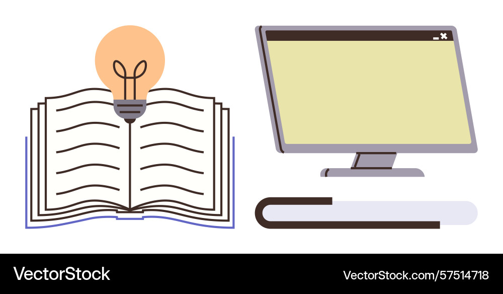 Knowledge and innovation concept with open book Vector Image