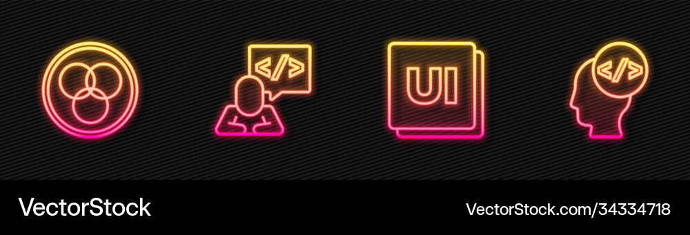 Linie ui oder ux design rgb und cmyk Farbe Linie ui oder ux design rgb und cmyk Farbe vektorbild