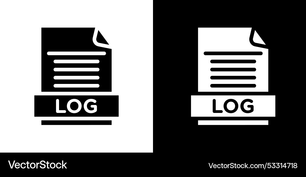 Log file icon isolated flat in outline Log file icon isolated flat in outline vector image