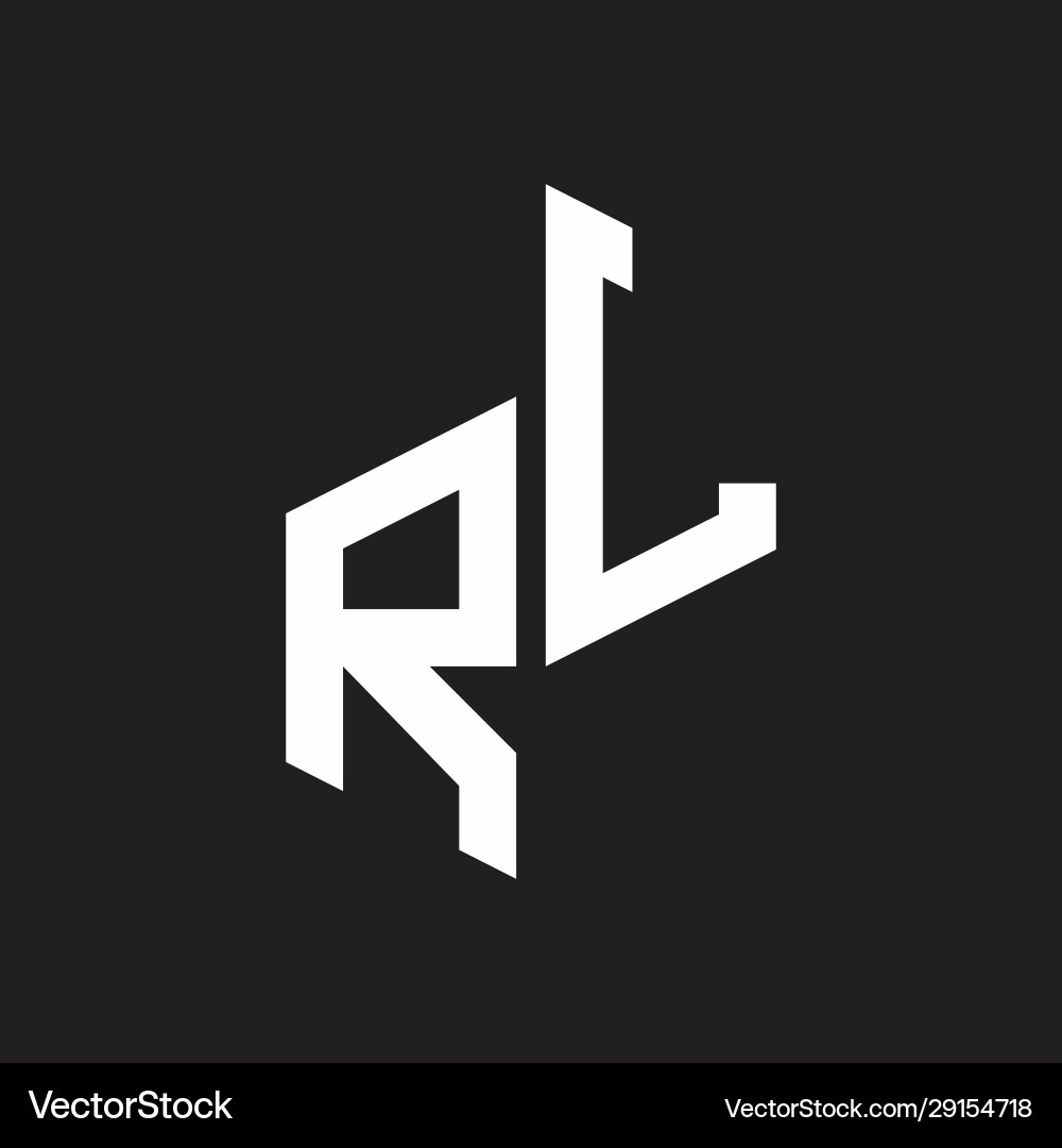 Rl initial letters logo monogram with up to down Vector Image