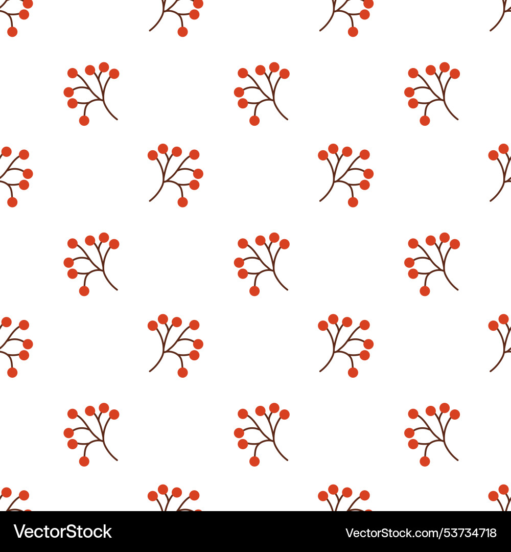 Seamless pattern with rowan berries branches Seamless pattern with rowan berries branches vector image