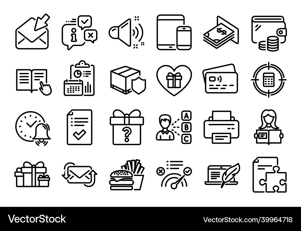 Set of calculator target read instruction Vector Image