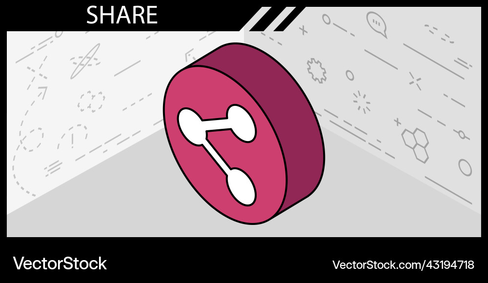 Share isometric design icon web 3d colorful Share isometric design icon web 3d colorful vector image