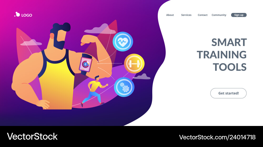 Smart training concept landing page Smart training concept landing page vector image