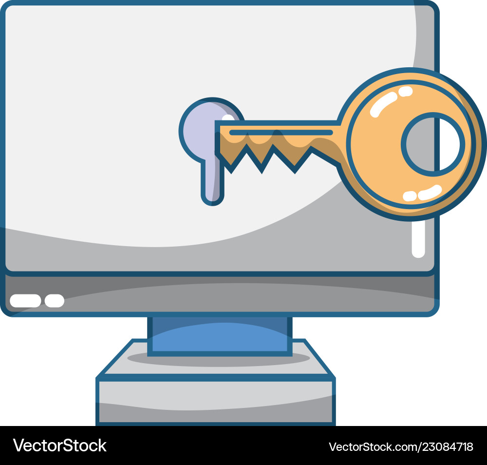 Technology computing security cartoon Vector Image