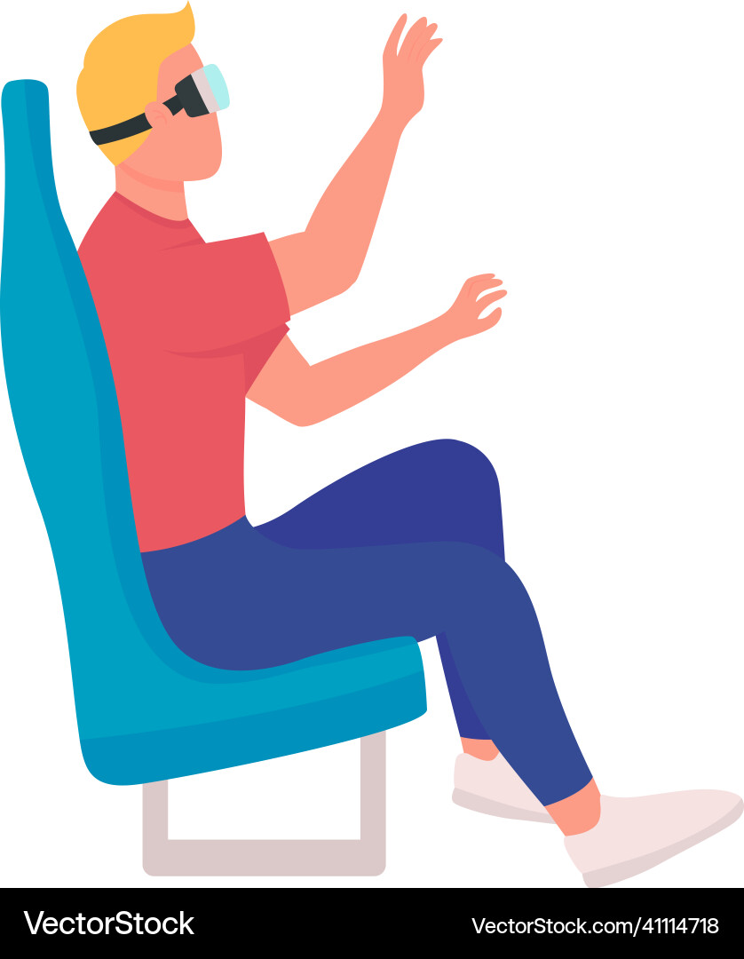 Using virtual reality devices flat color faceless Using virtual reality devices flat color faceless vector image
