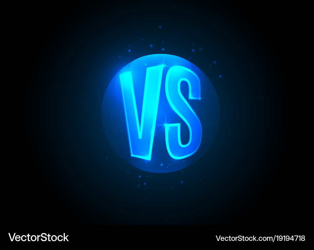 Versus-Symbol vs Buchstaben ist in runden Kreis Vektorbild