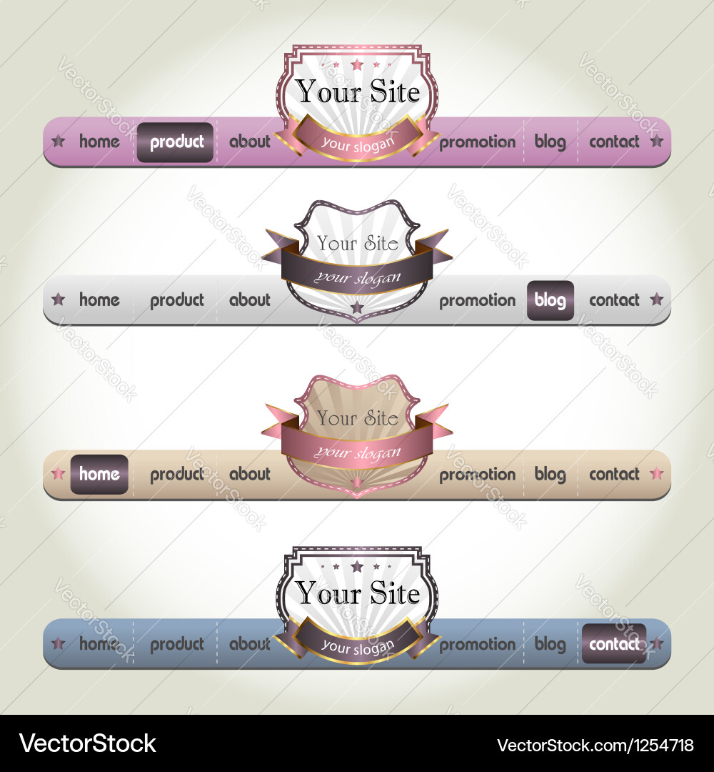 Web Elemente - Header & Navigation Vektorbild