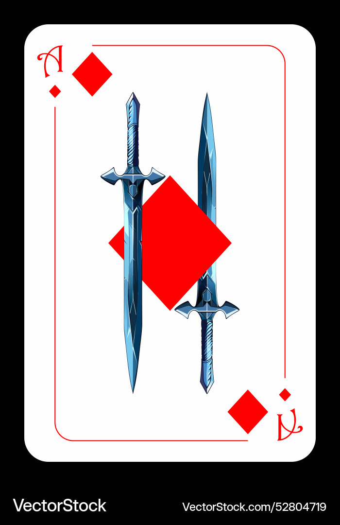 Ace of diamonds strict simple design playing Vector Image