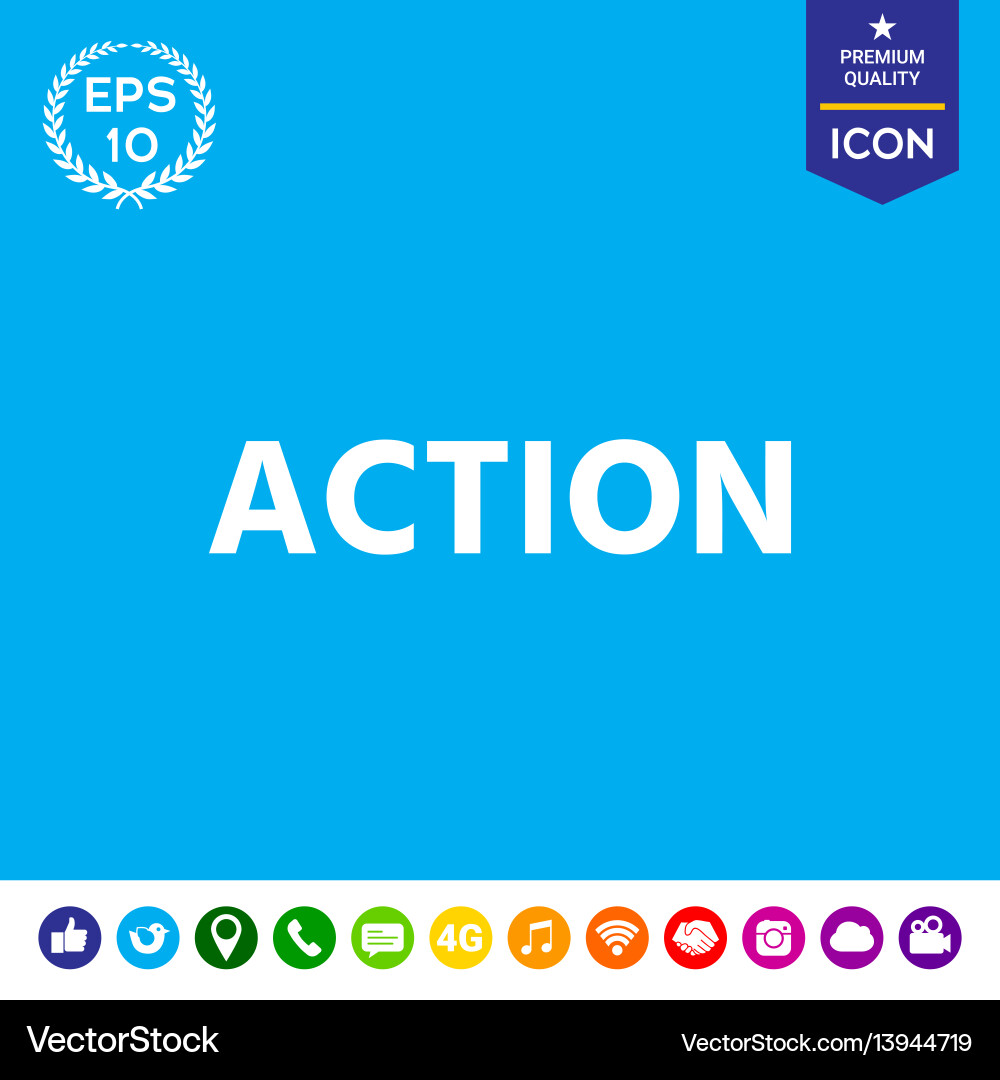 Action button vector image