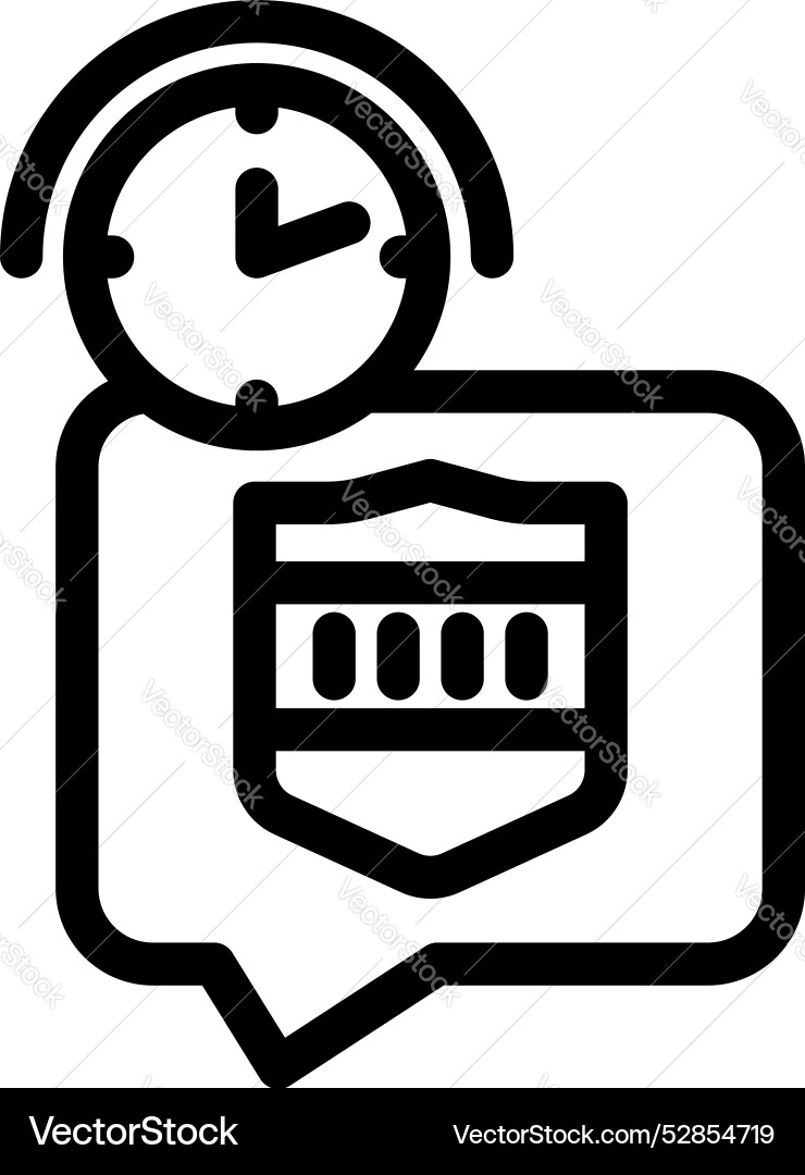 Clock showing time limit for sending message Clock showing time limit for sending message Vector Image