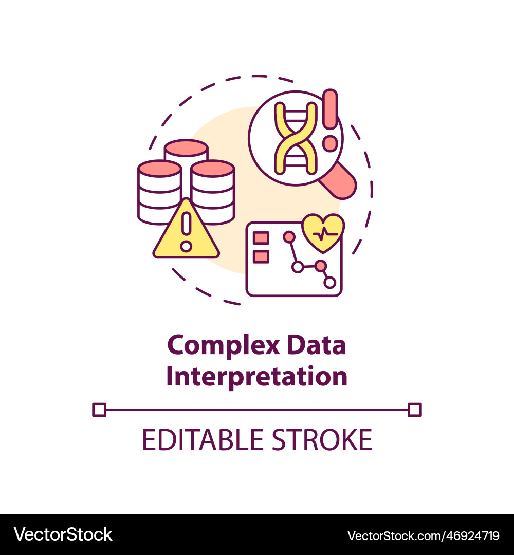 Complex data interpretation concept icon Complex data interpretation concept icon vector image