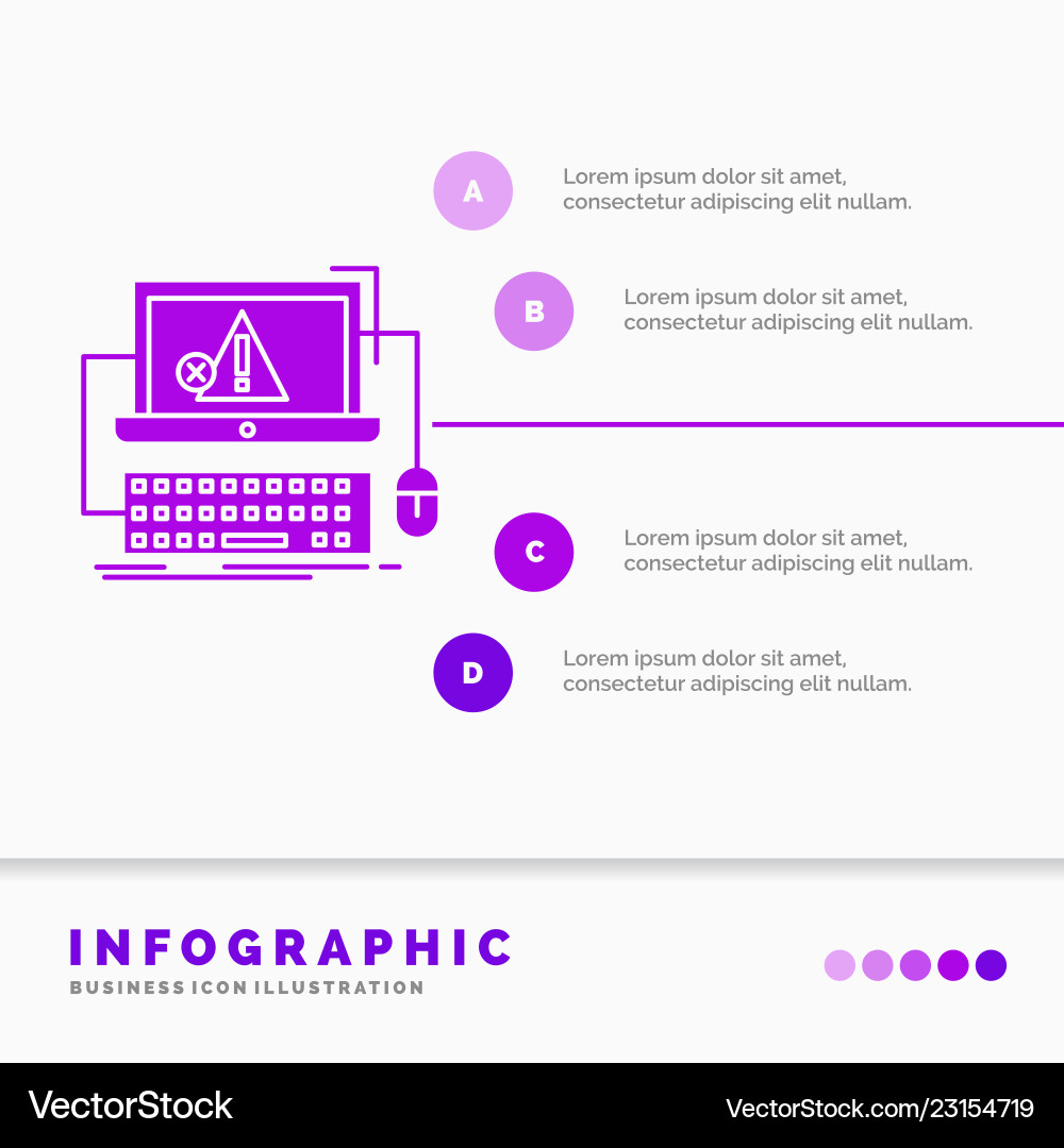 Computer crash error failure system infographics Computer crash error failure system infographics Vector Image