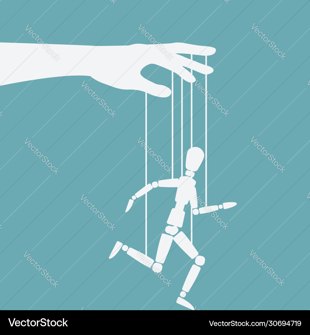 Control & Manipulation - Puppet Figure Vector Image