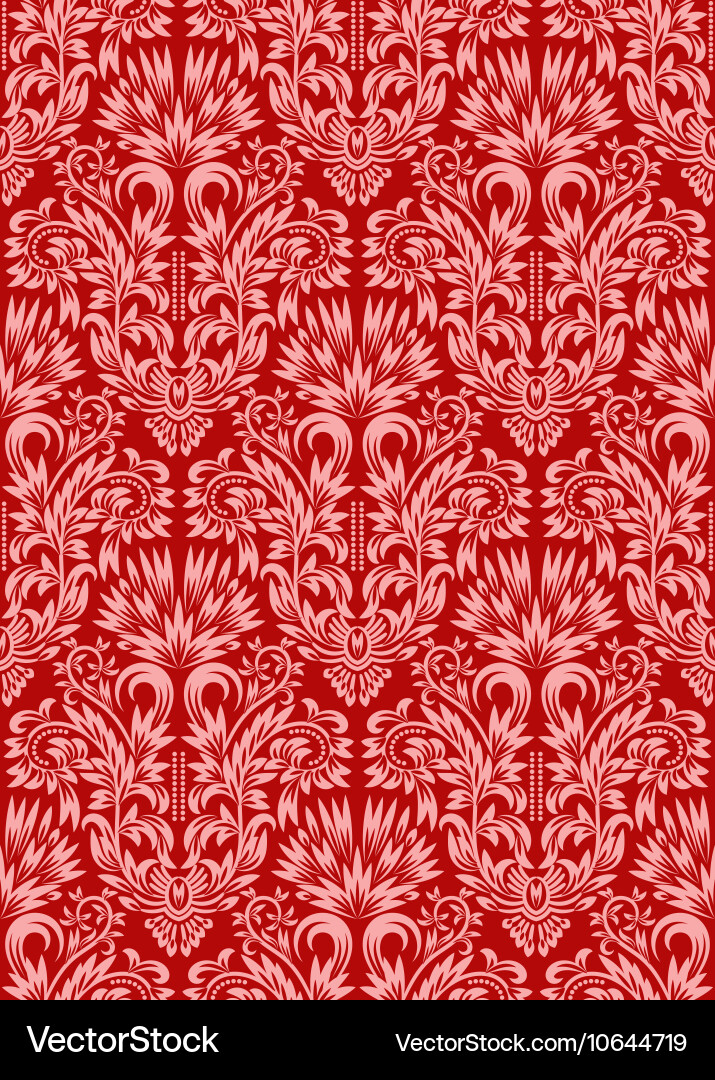 Damask seamless pattern repeating background vector image