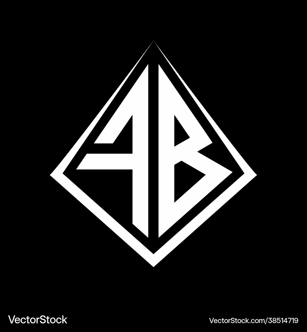 Fb logo letters monogram with prisma shape design Vector Image
