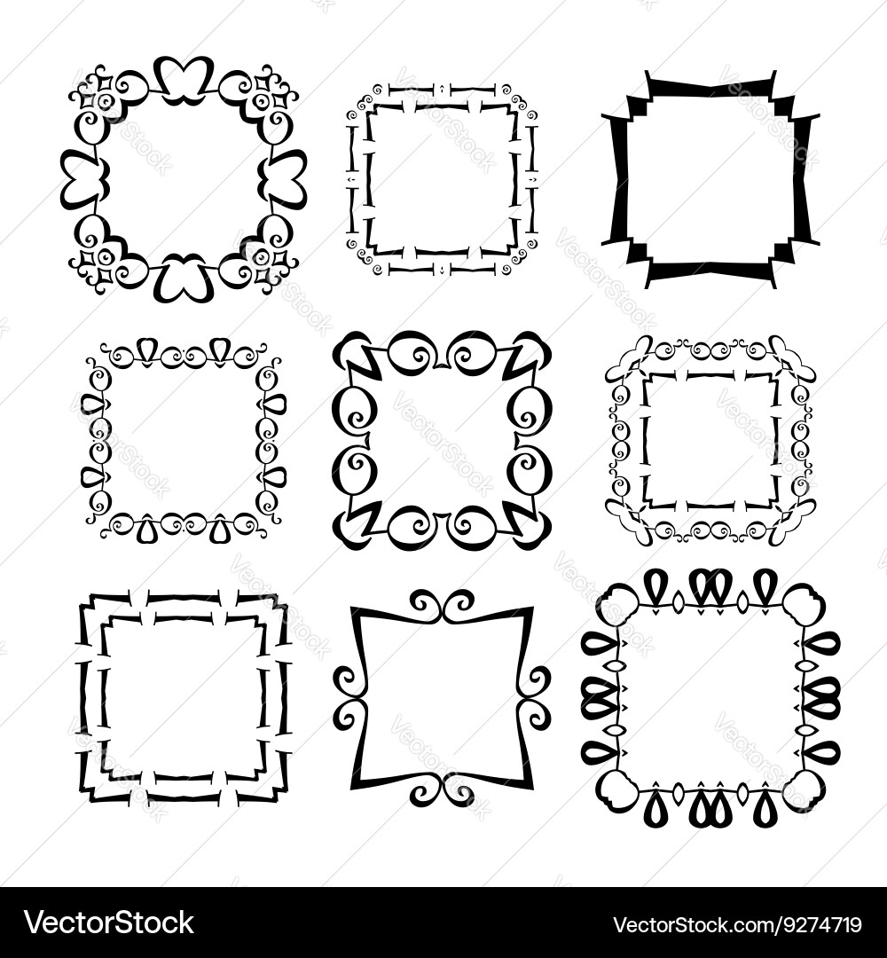 Frames set abstract vector image