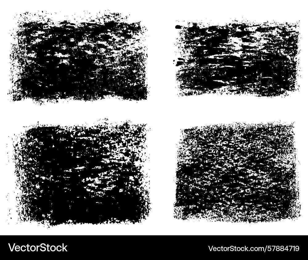 Grunge ink texture block set Vector Image