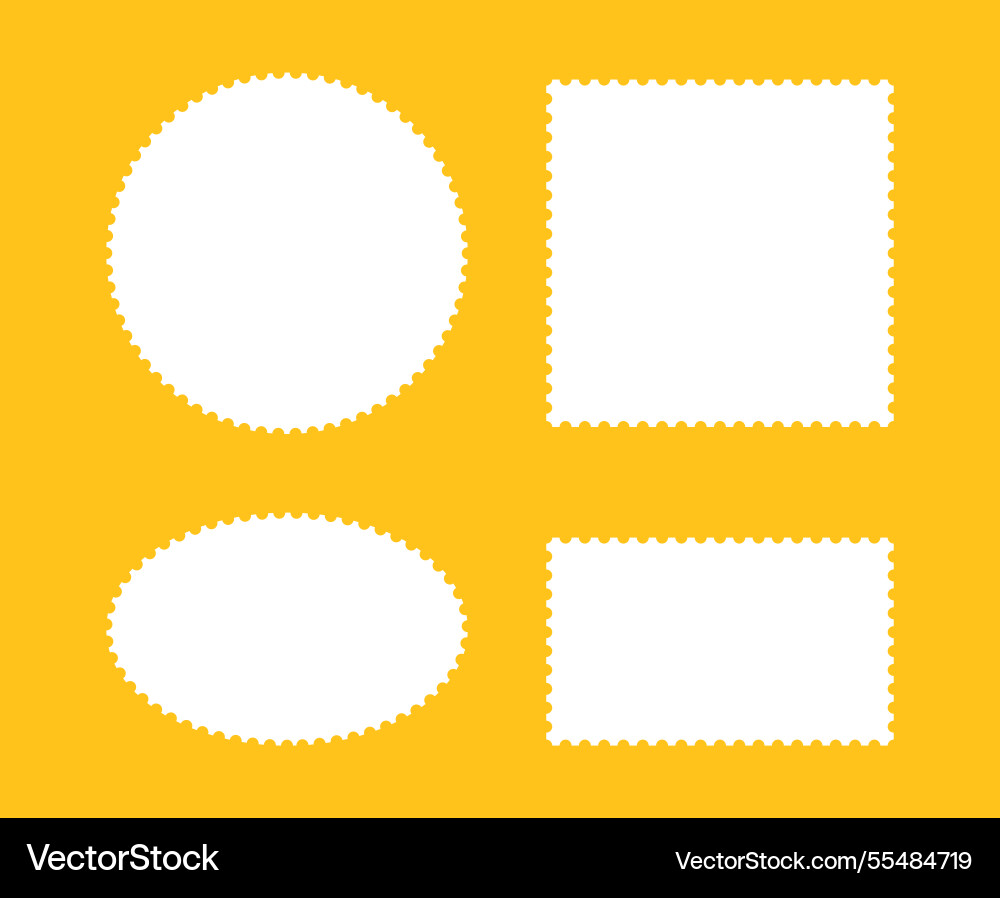 Postage stamp frames empty oval rectangular Postage stamp frames empty oval rectangular vector image
