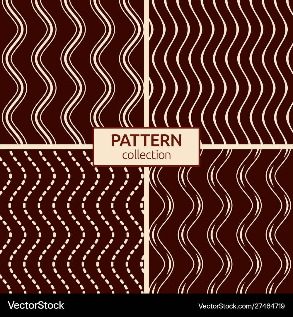 Set four abstract seamless geometric patterns vector image