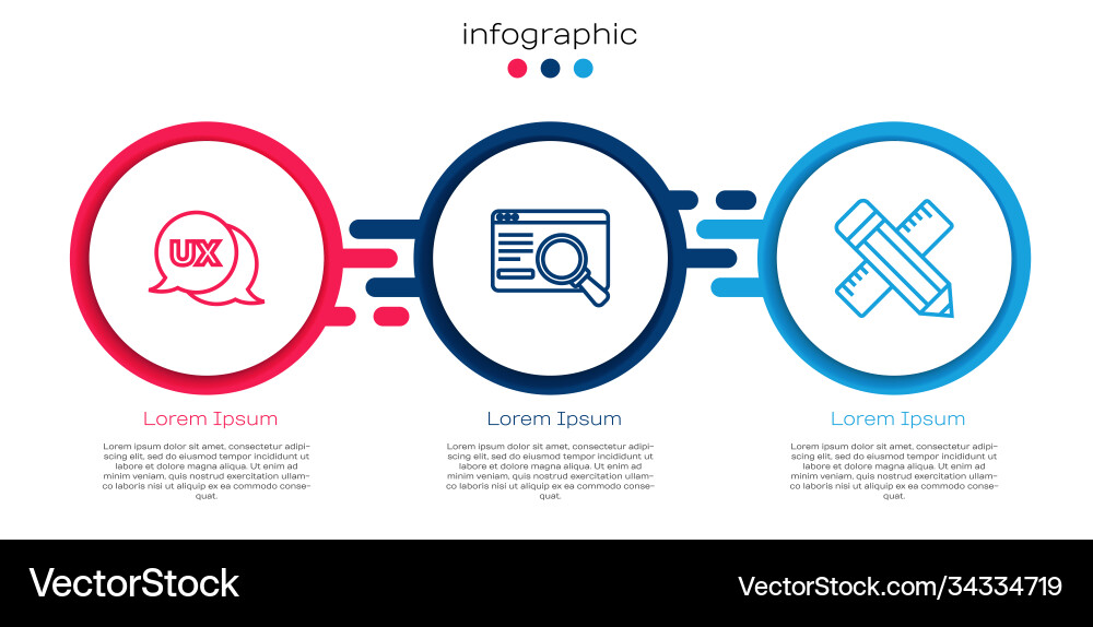 Set line ui or ux design and crossed ruler Set line ui or ux design and crossed ruler vector image