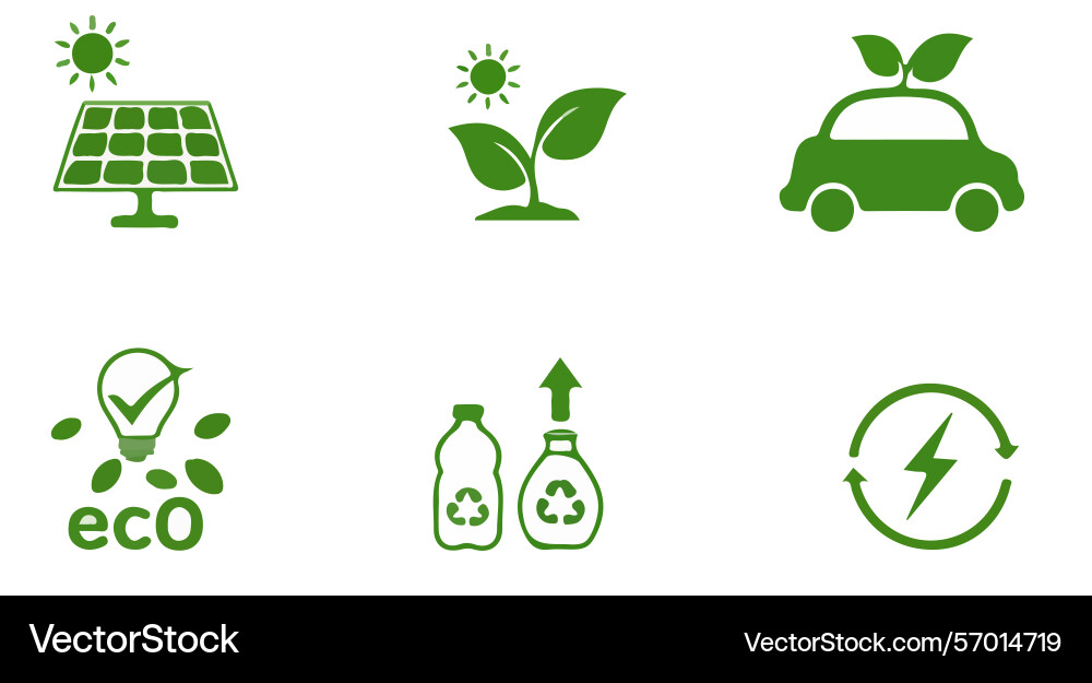 Six of environment save concept icon vector image