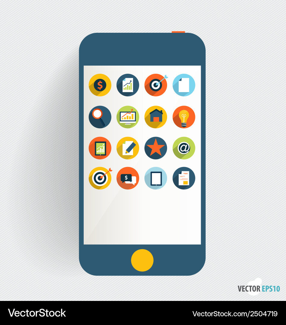 Touchscreen device with application icon business Touchscreen device with application icon business vector image