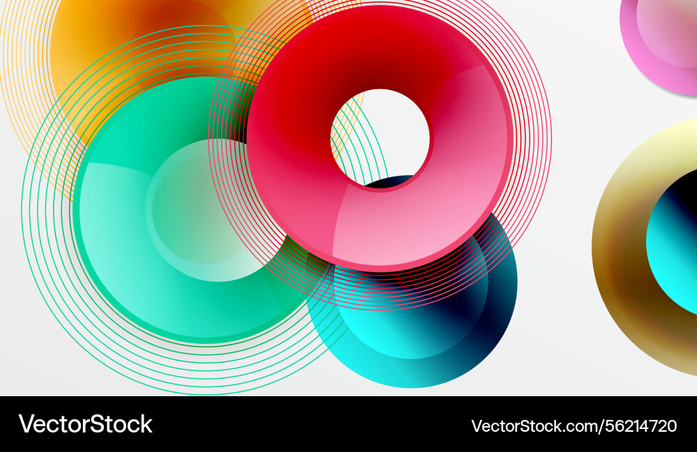 Abstract vibrant circles overlap creating dynamic Abstract vibrant circles overlap creating dynamic vector image
