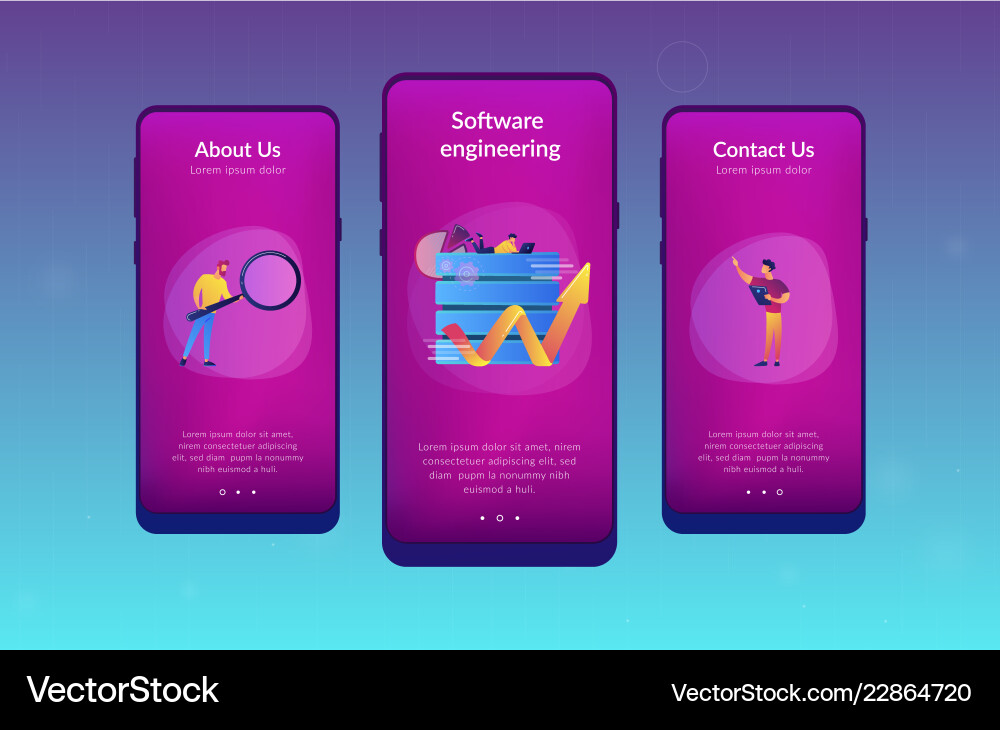 Big data tools app interface template Big data tools app interface template vector image