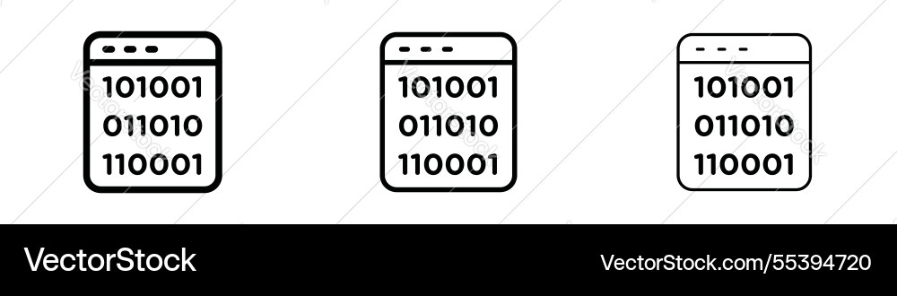 Binäre Codesymbole in drei verschiedenen Hublinien Binäre Codesymbole in drei verschiedenen Hublinien vektorbild