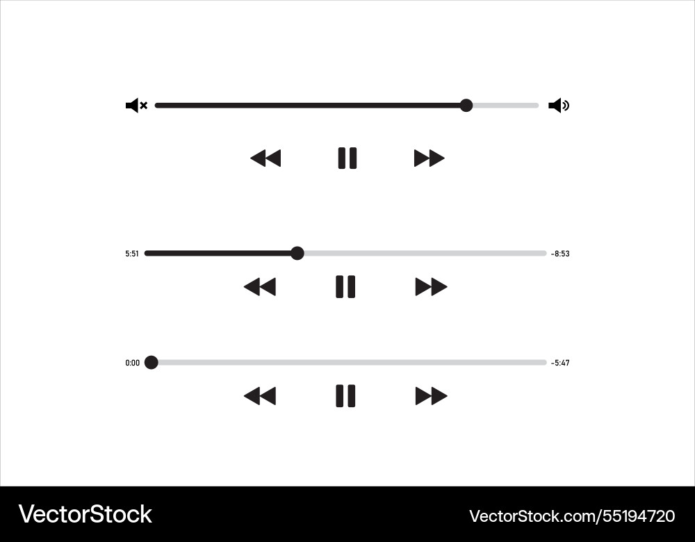 Clean and minimal media player design Clean and minimal media player design vector image