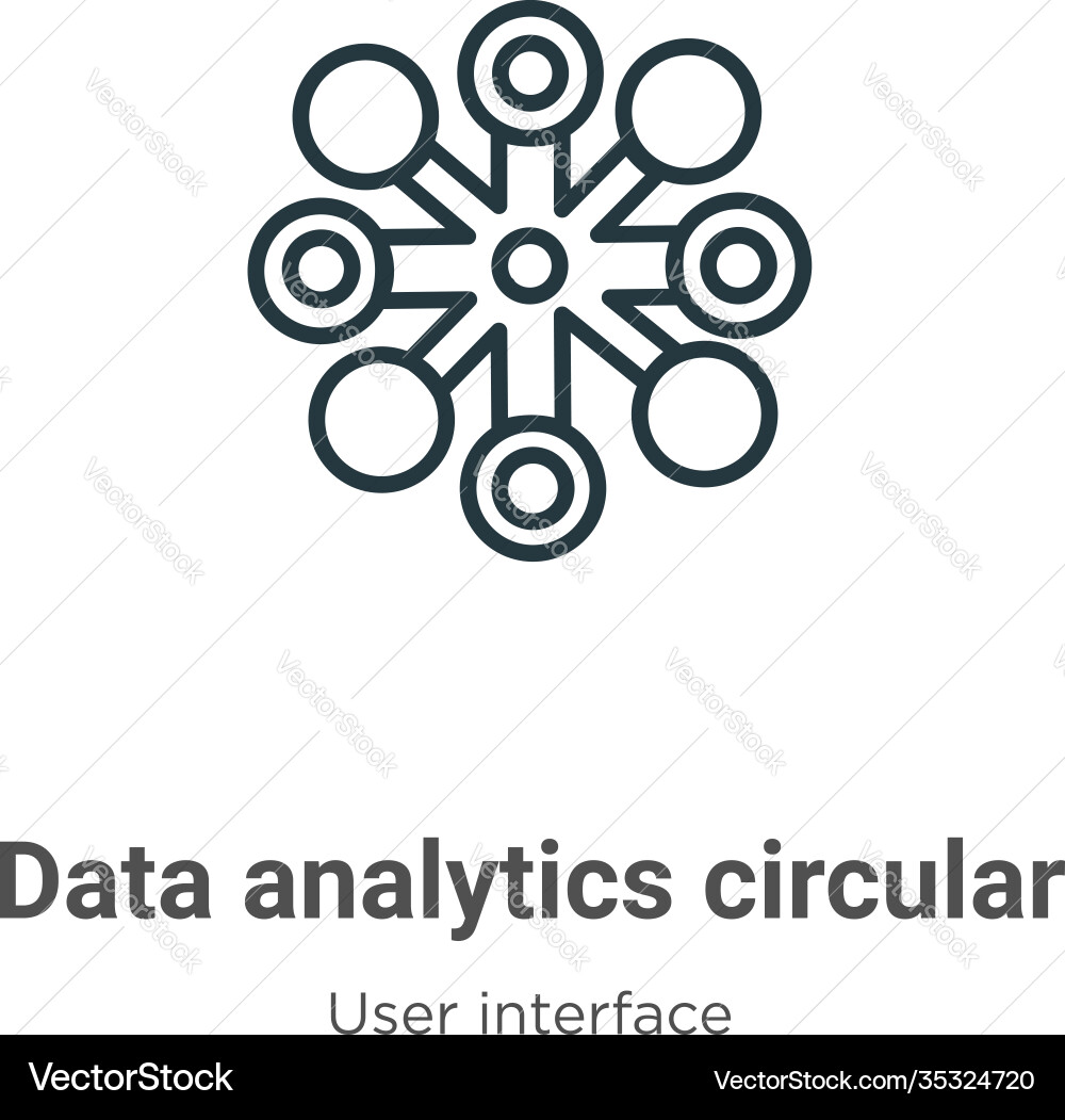 Data analytics circular outline icon thin line Vector Image