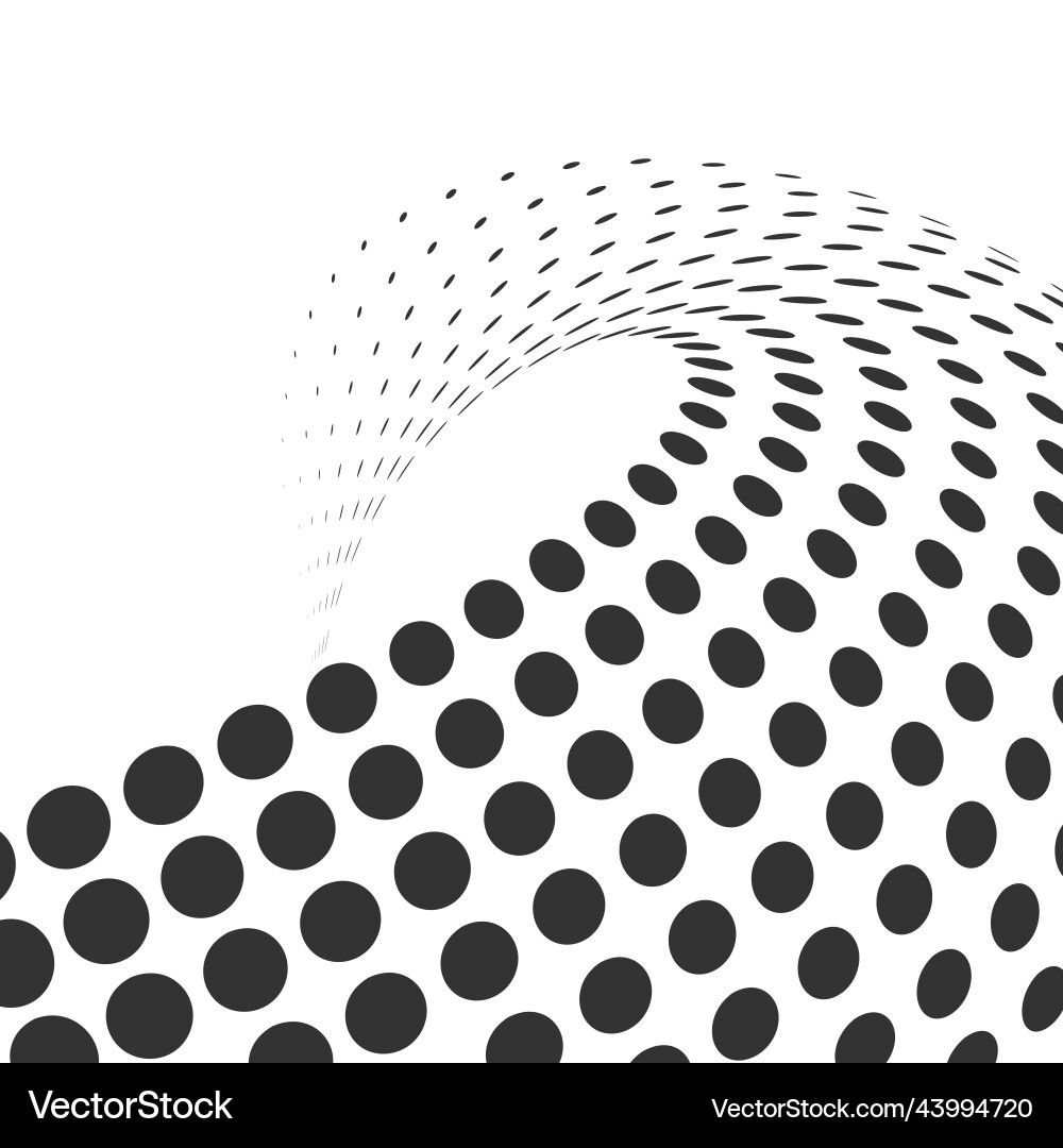 Halftone Swirl Pattern - Dotted Tone Curve vector image