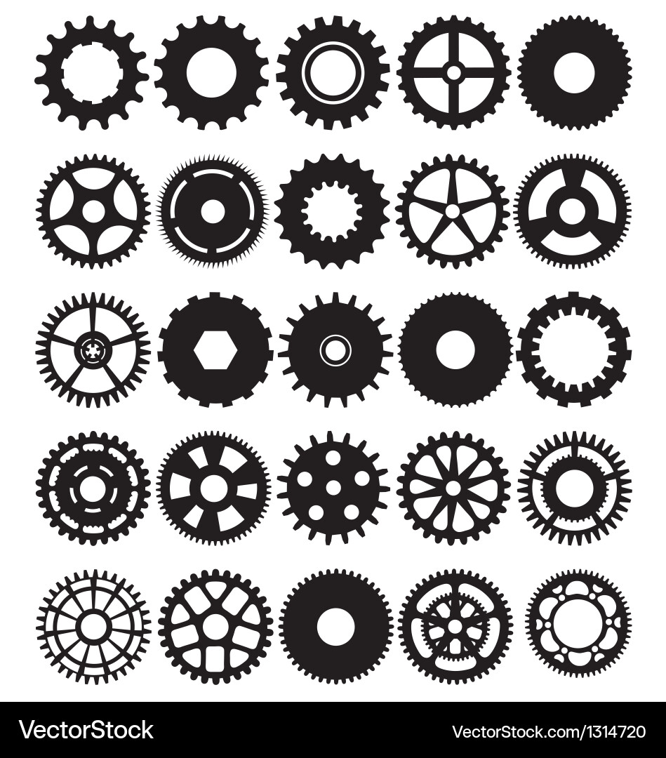Interlocking Gears and Cogs vector image