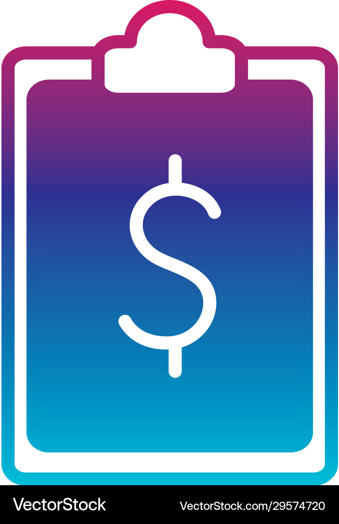 Isolated dollar document gradient line style icon vector image