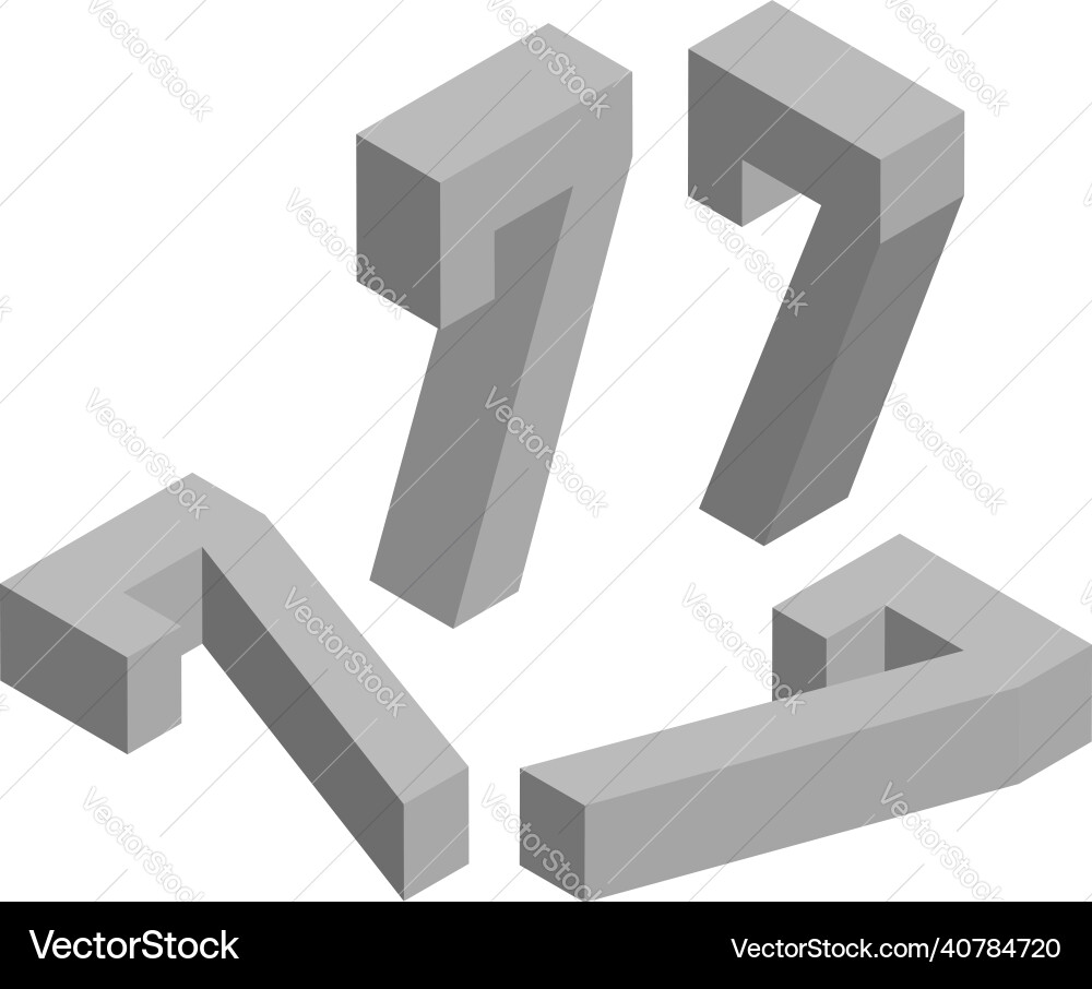 Isometric number 7 template for creating logos Isometric number 7 template for creating logos vector image